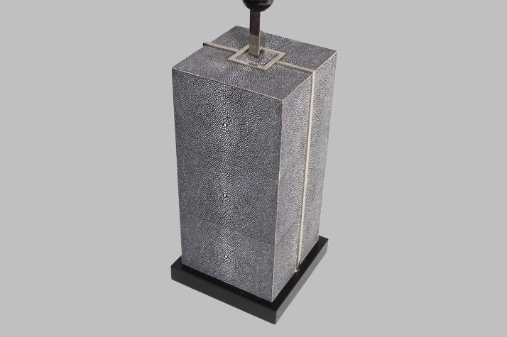 Table Lamp in Charcoal Shagreen