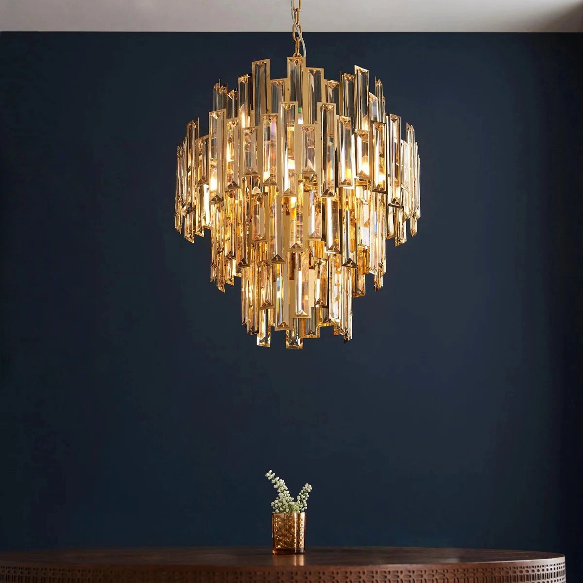 Light gold and champagne chandelier