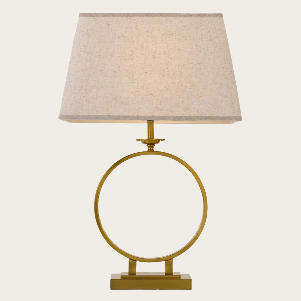 Antique gold and cream table lamp