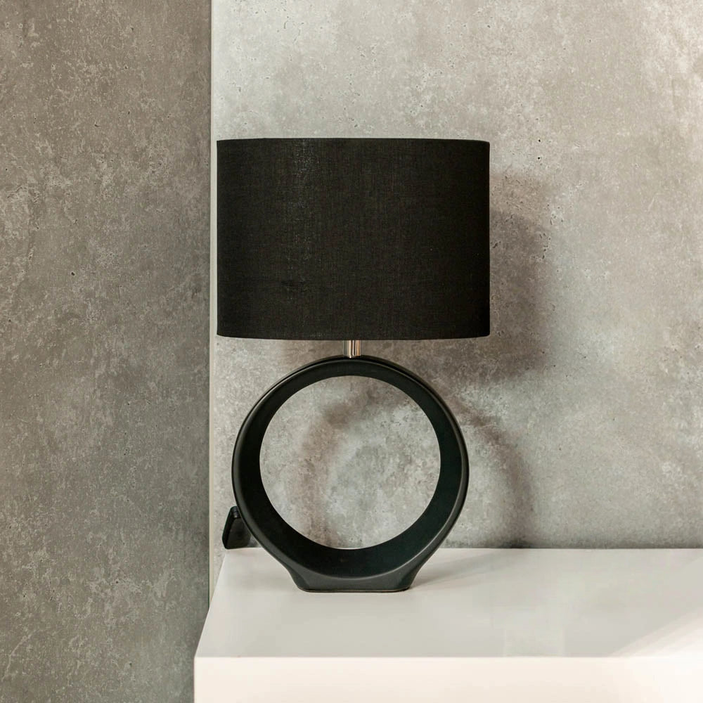 Black ceramic table lamp
