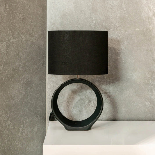 Black ceramic table lamp