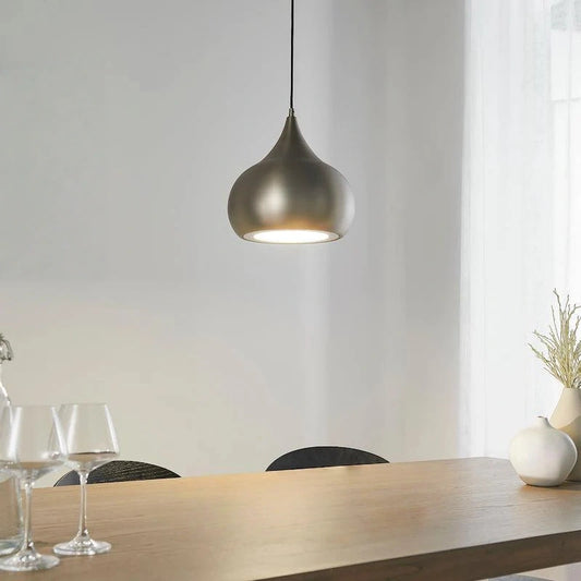 1 Light LED Pendant finished in Soft Matt Nickel