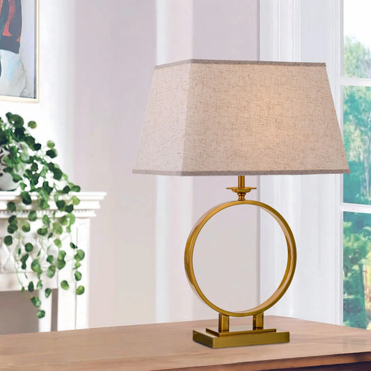 Antique gold and cream table lamp