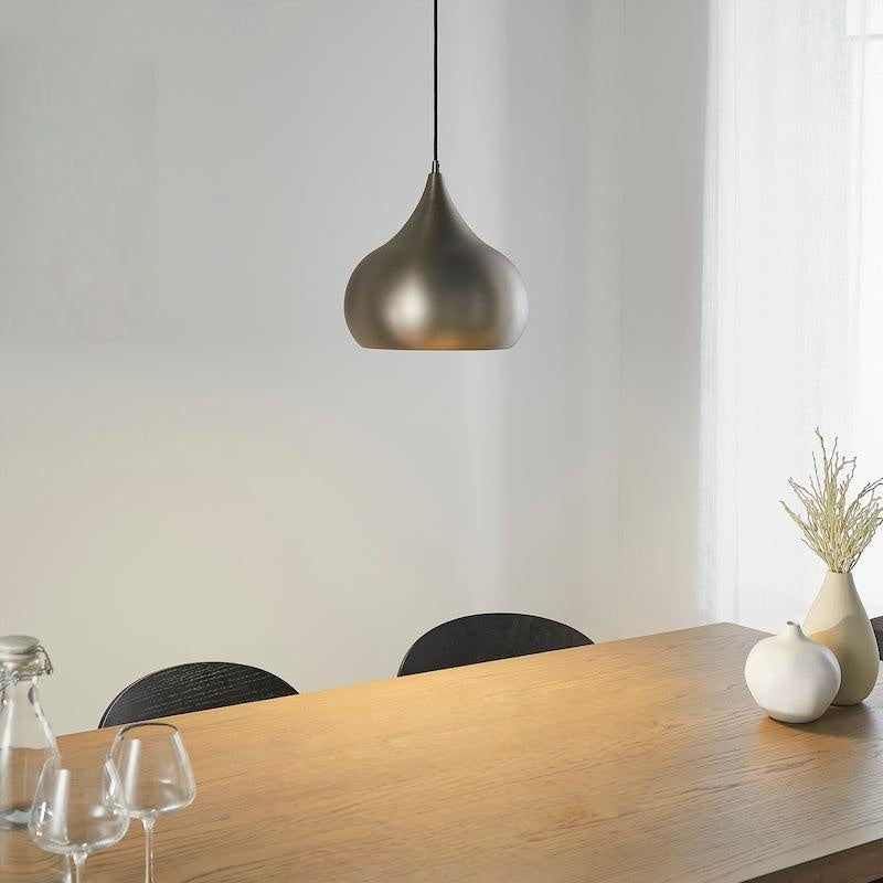 1 Light LED Pendant finished in Soft Matt Nickel