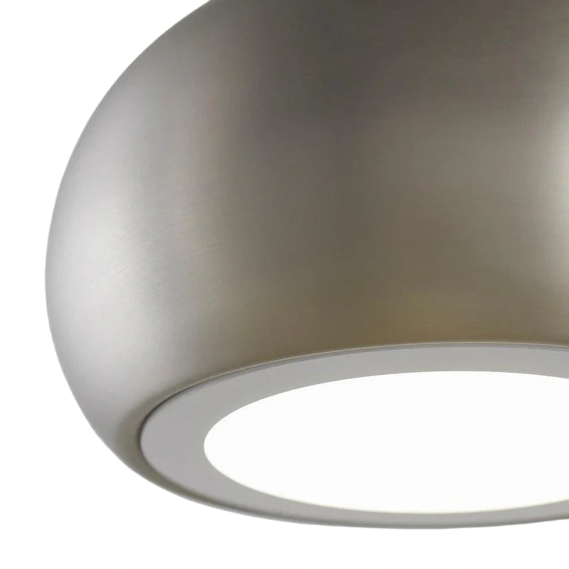 1 Light LED Pendant finished in Soft Matt Nickel