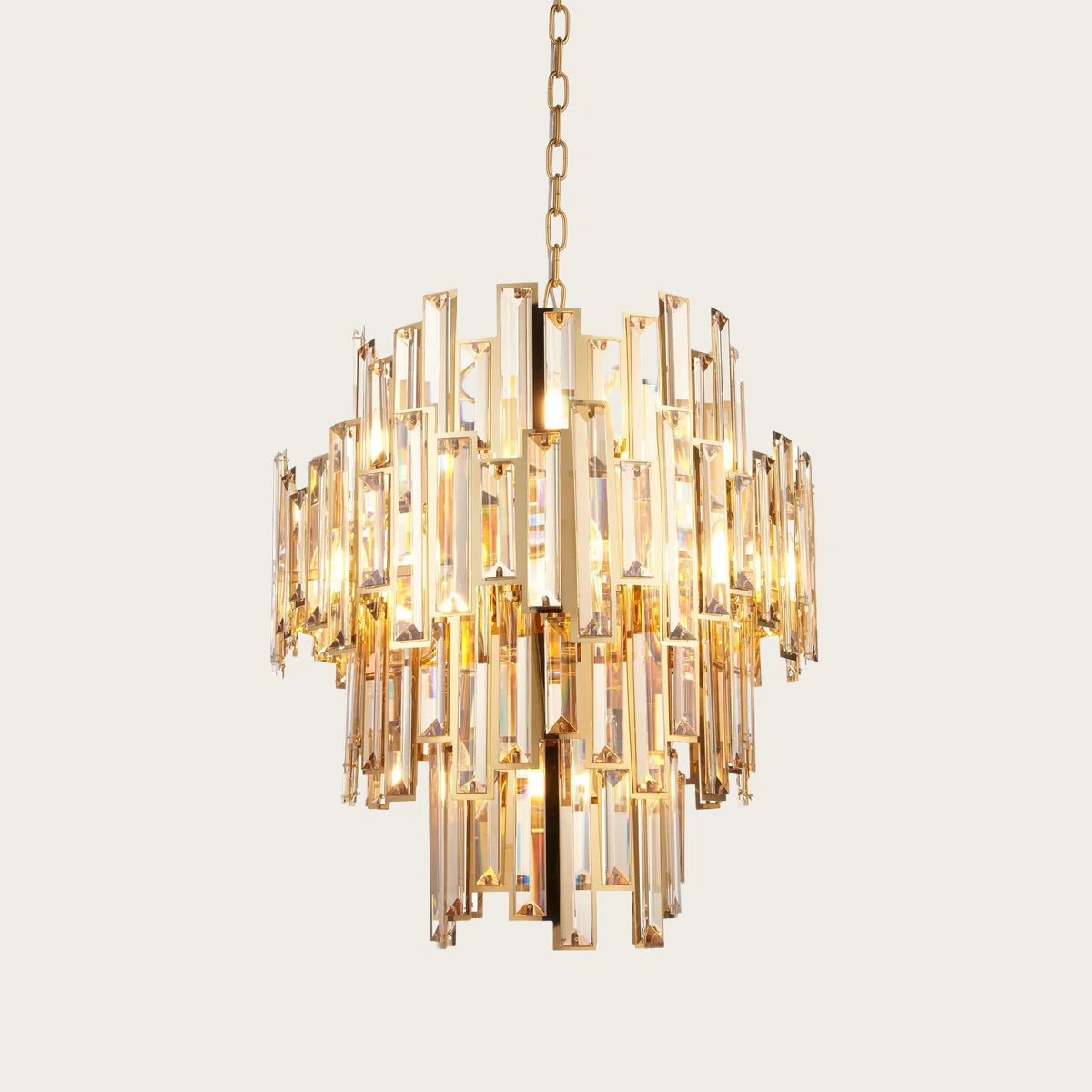 Light gold and champagne chandelier